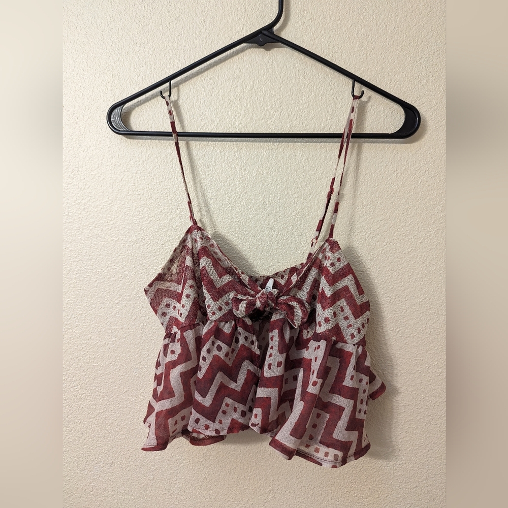 Summer Mesh Tie Crop Top